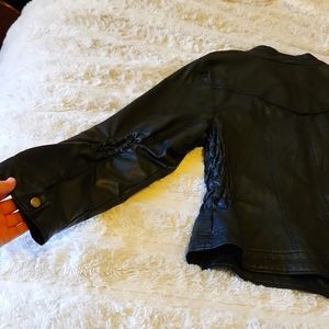 Plus Size Vintage Vegan Faux Leather Biker / Concert Jacket - 2X